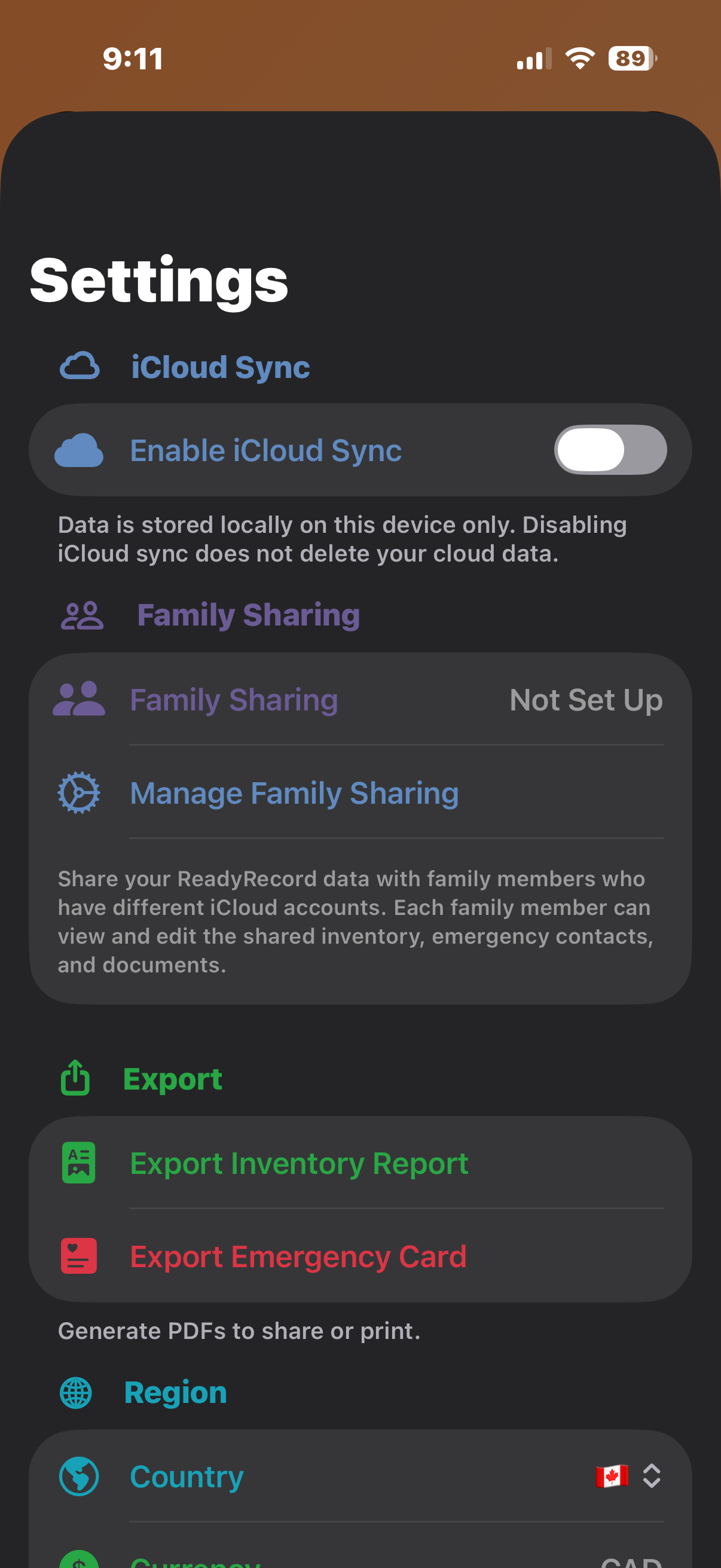 ReadyRecord Settings