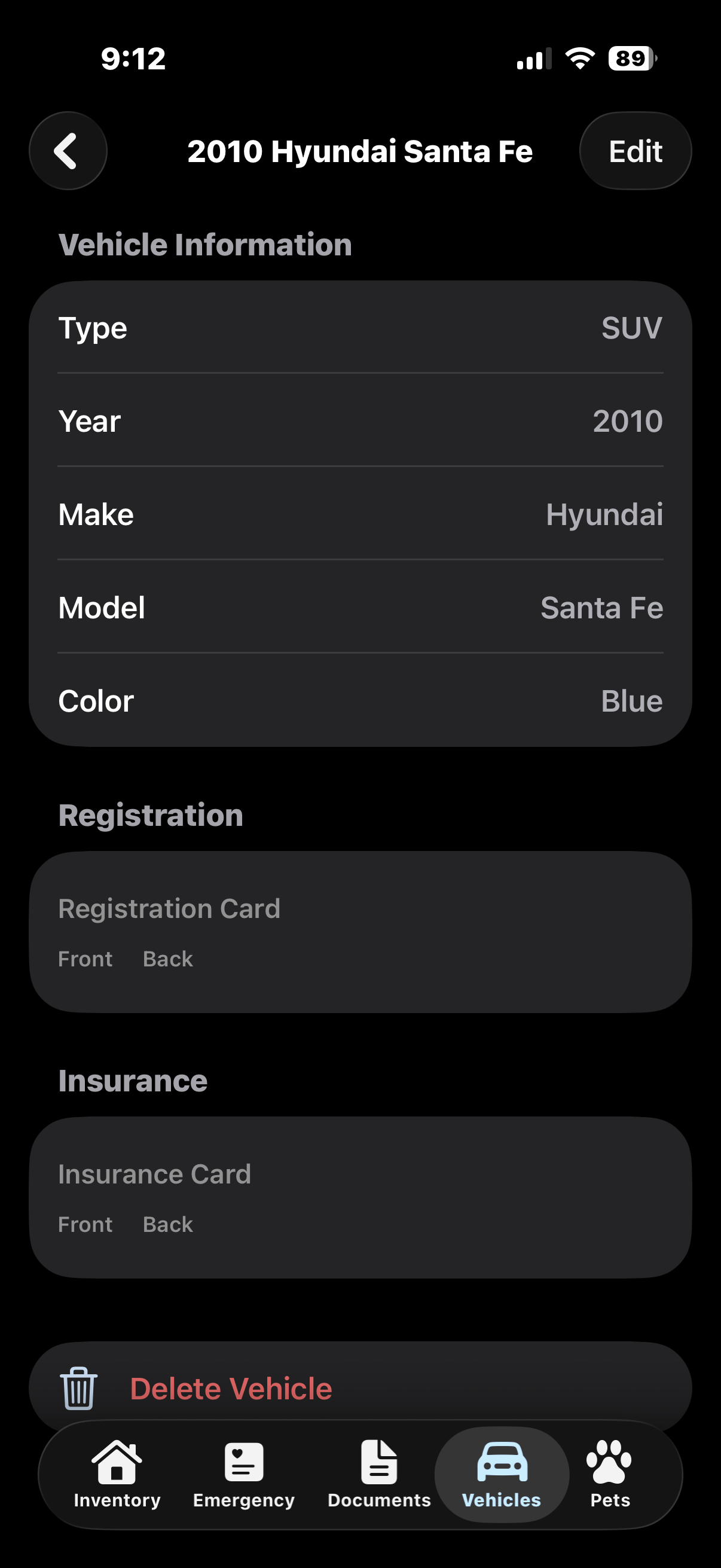 ReadyRecord Vehicle Detail
