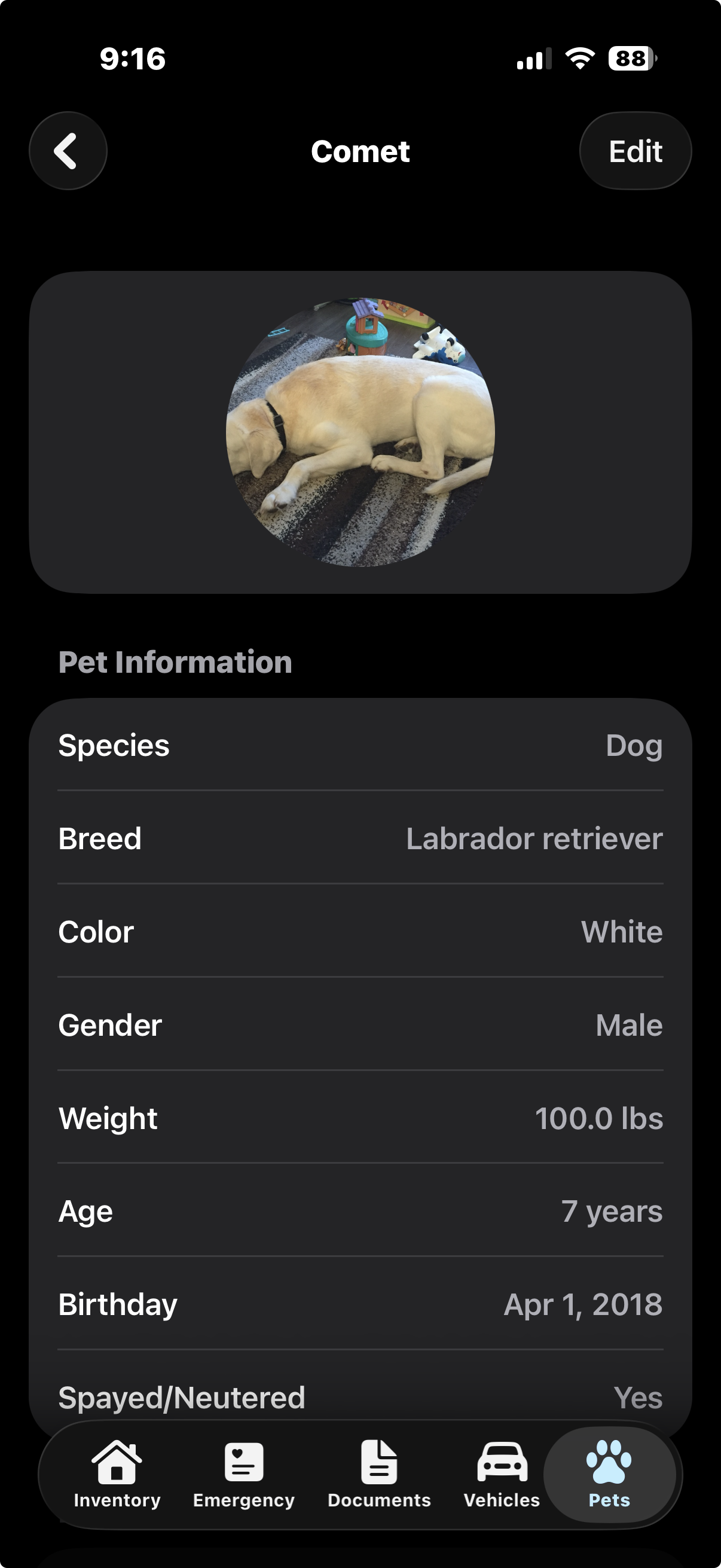 ReadyRecord Pet Detail